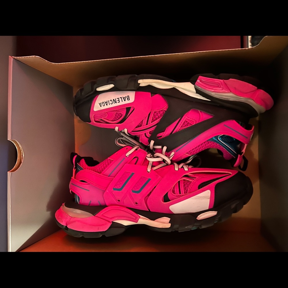 Balenciaga Track Trainers Women Blue Pink Black Size 40 EU US 10 Track Sneakers